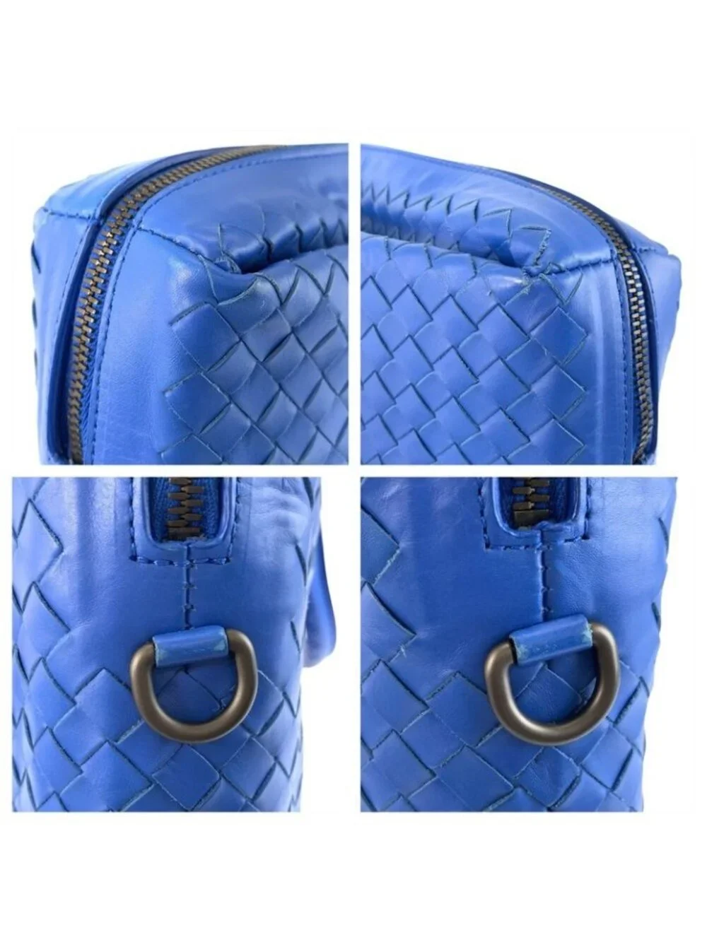 Bottega Veneta Intrecciato Blue Leather Business Bag